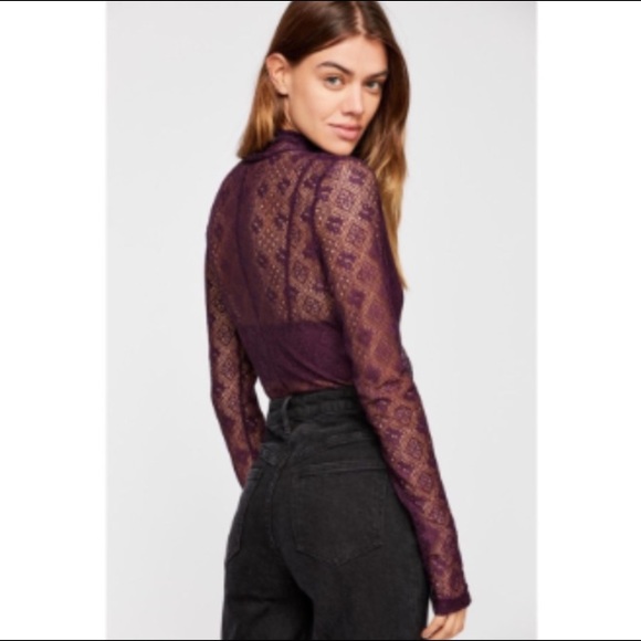 SOLD Free People Purple Lace Turtleneck - Picture 4 of 7